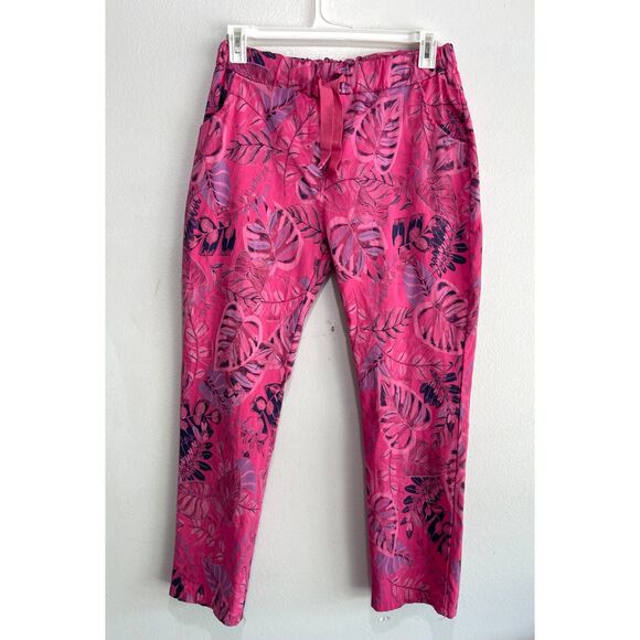 Art Pant Italy made stretch colorful artsy lagenlook tropical summer women XL - Picture 1 of 5